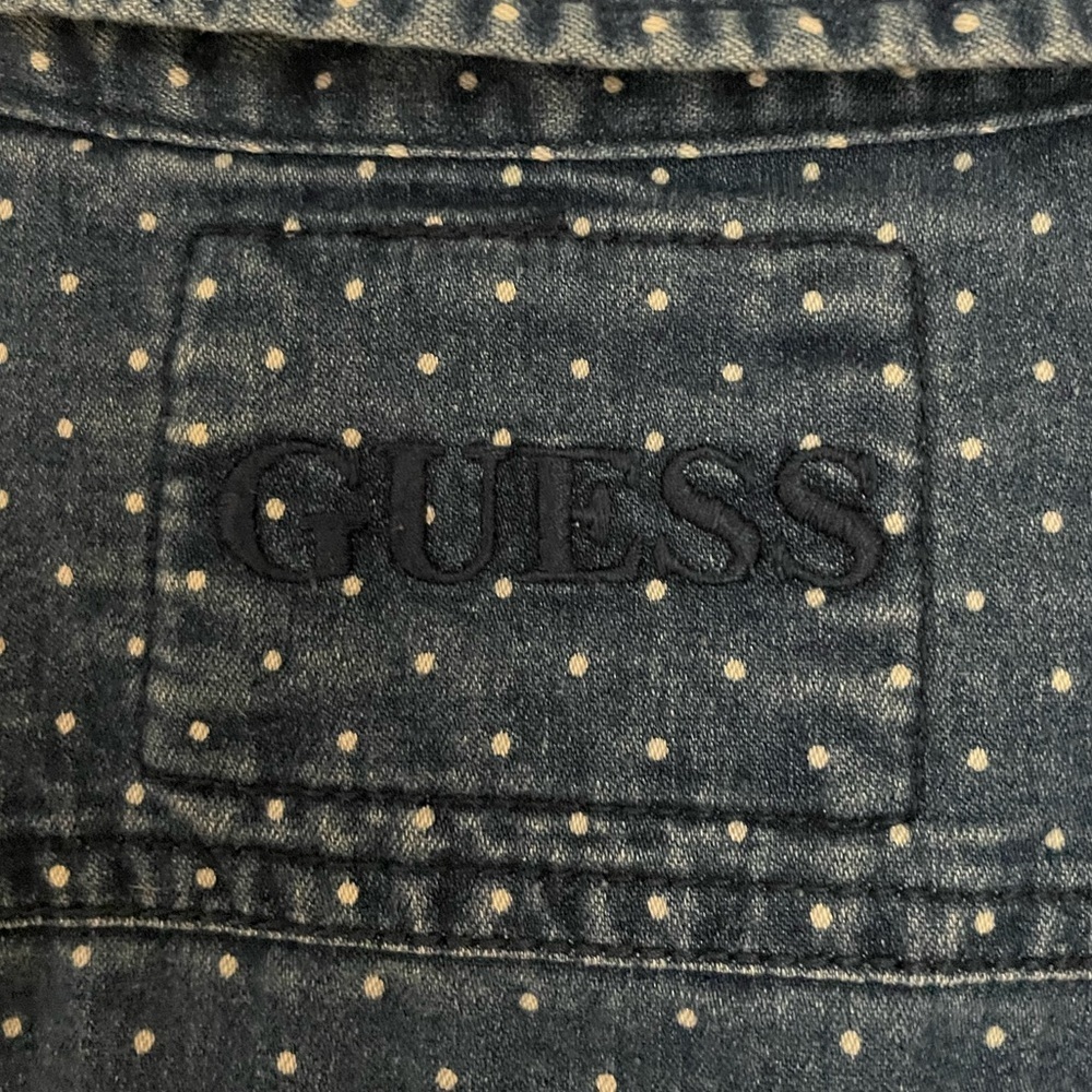 Kids Girls Guess Denim Dress, Cap Sleeve, Snap Up with Dots, Size 14 Jean Dress - Picture 11 of 12